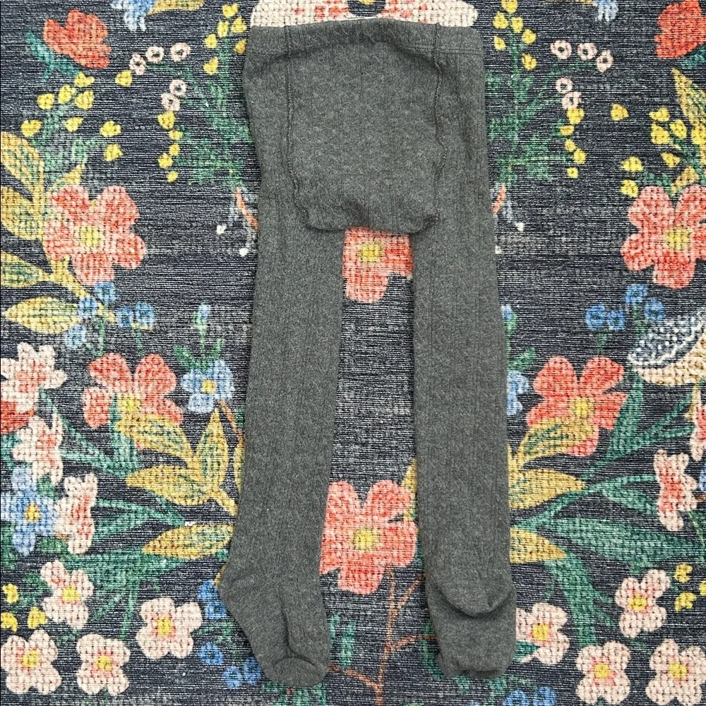 Little Stocking Co. Charcoal Gray Cable-Knit Tights, Size 1-2 Years